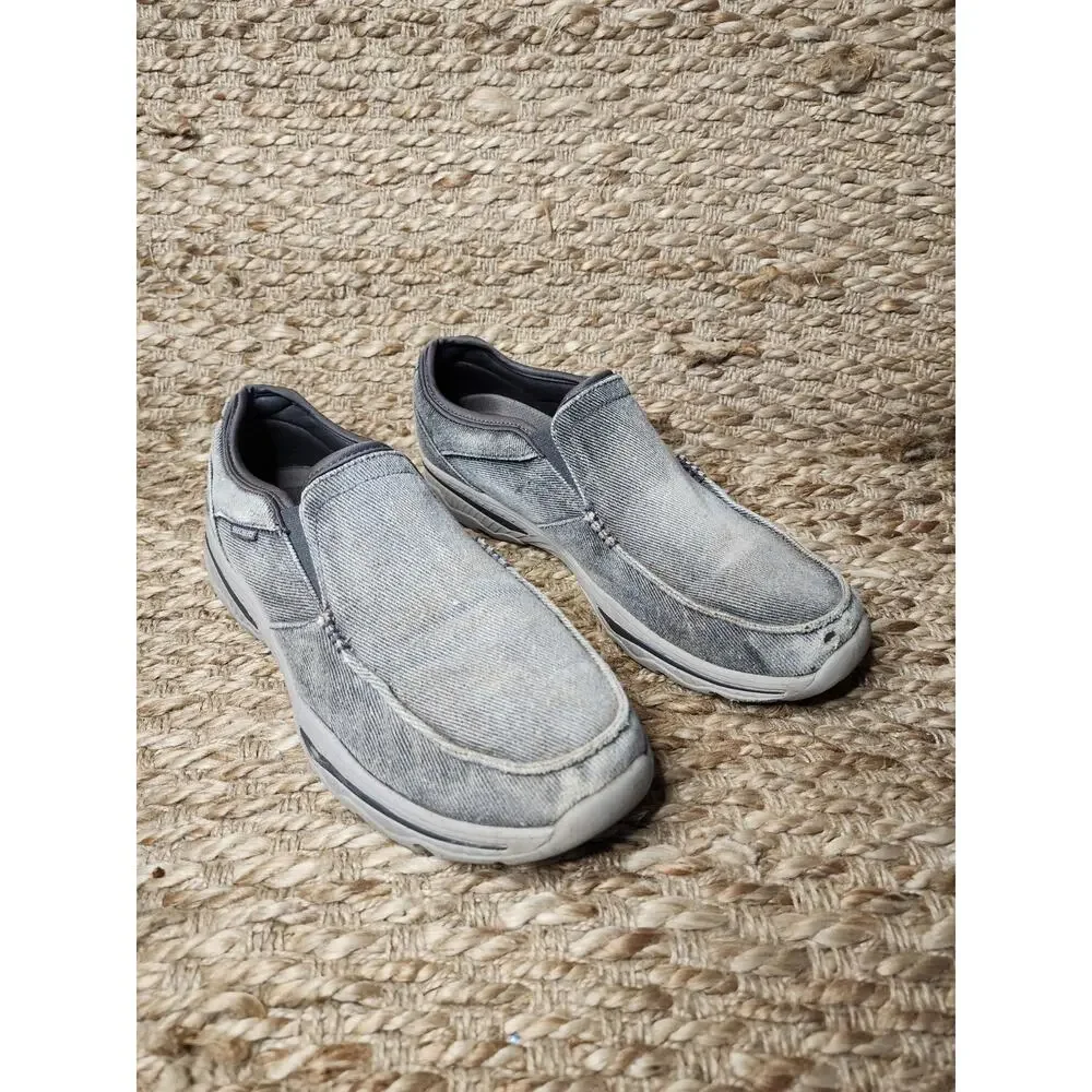 Skechers Gray Relaxed Fit Creston Moseco Mens Size 10 Slip-On Comfort Shoes
